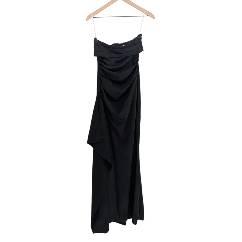 Babyboo Zafira Black Strapless Draped Maxi Dress M NWT - Picture 2 of 3